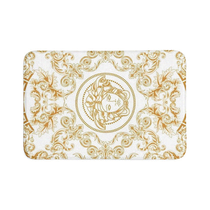 Baroque Gold Medusa Bath Mat Set — 3-Piece Luxury Bathroom Rugs
