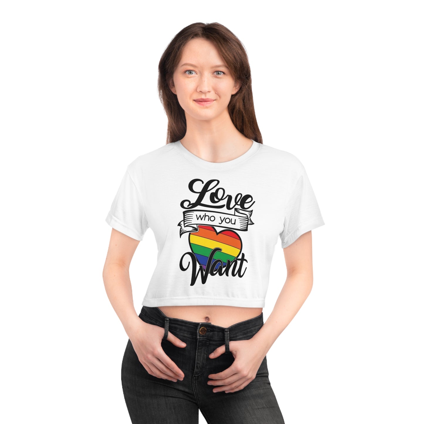 Love Who You Want Crop Tee - Pride Apparel for Celebrating Diversity