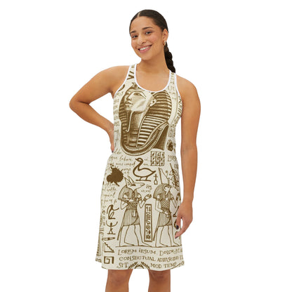 Ancient Egyptian Print Racerback Dress for Women