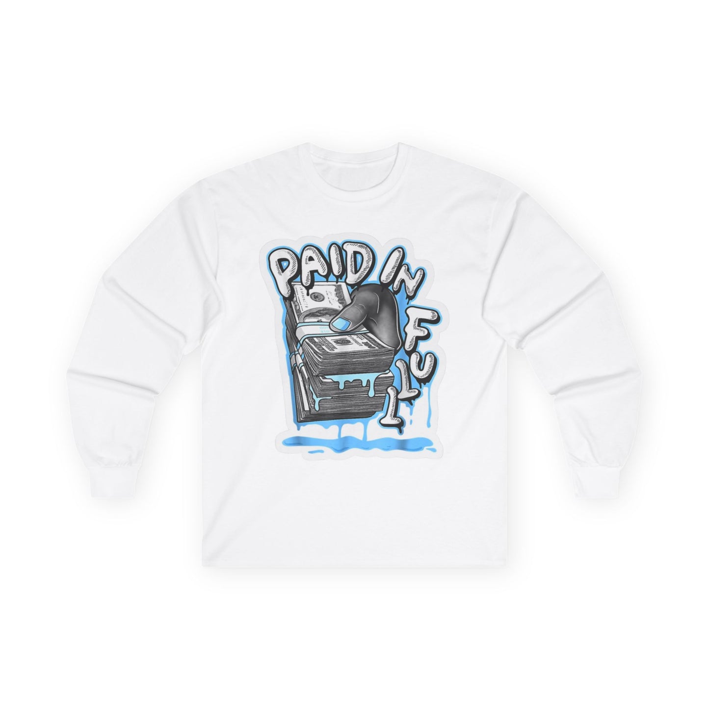 Paid in Full Long Sleeve Tee,  Cotton Shirt, Trendy Graphic Tee, Perfect Gift for Music Lovers, Casual Wear, Comfortable Fashion