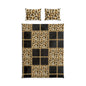 Leopard Chain Patchwork Cotton Bed Set — Animal Print Duvet Cover & Pillowcases