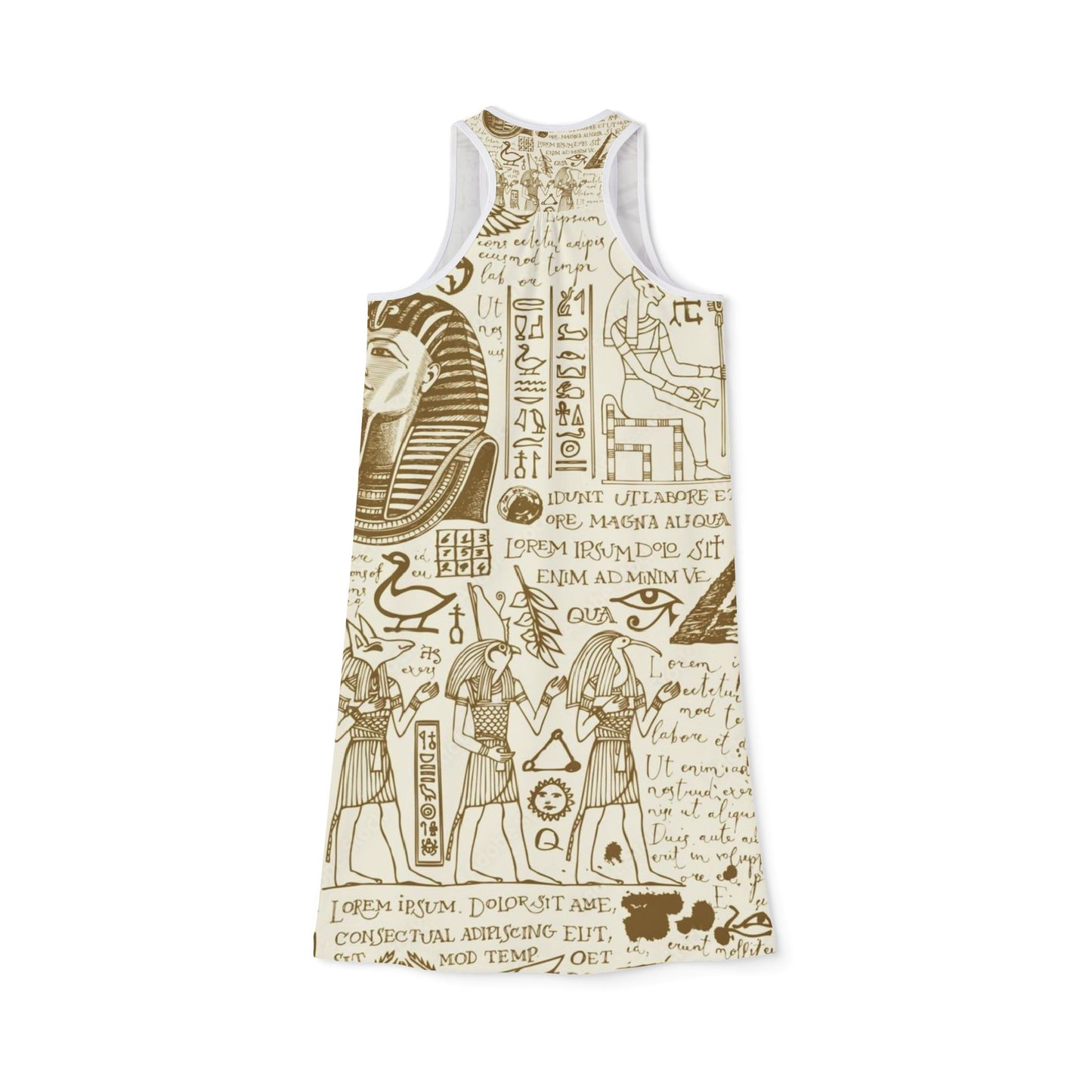 Ancient Egyptian Print Racerback Dress for Women