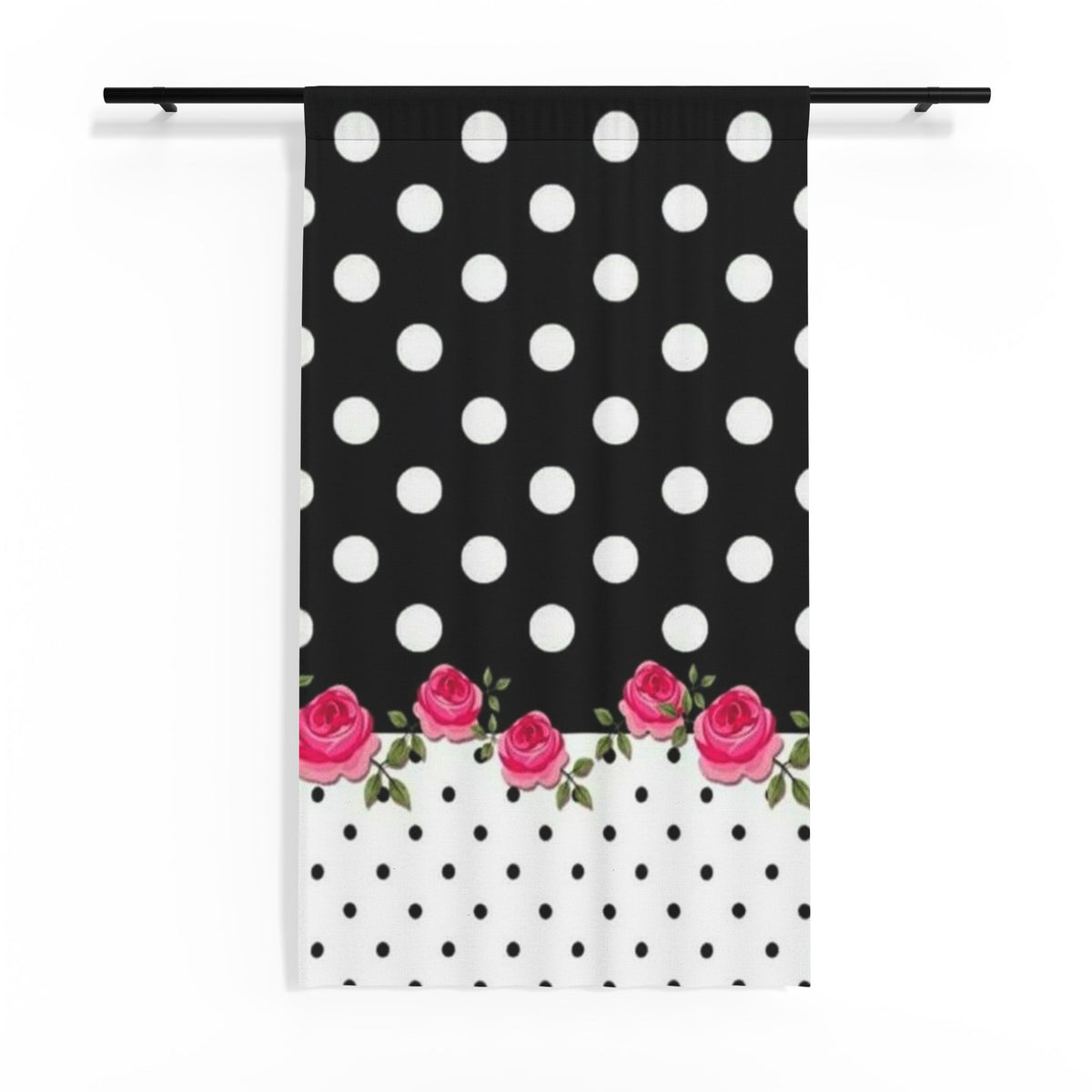 Polka Dot Rose Sheer Window Curtain