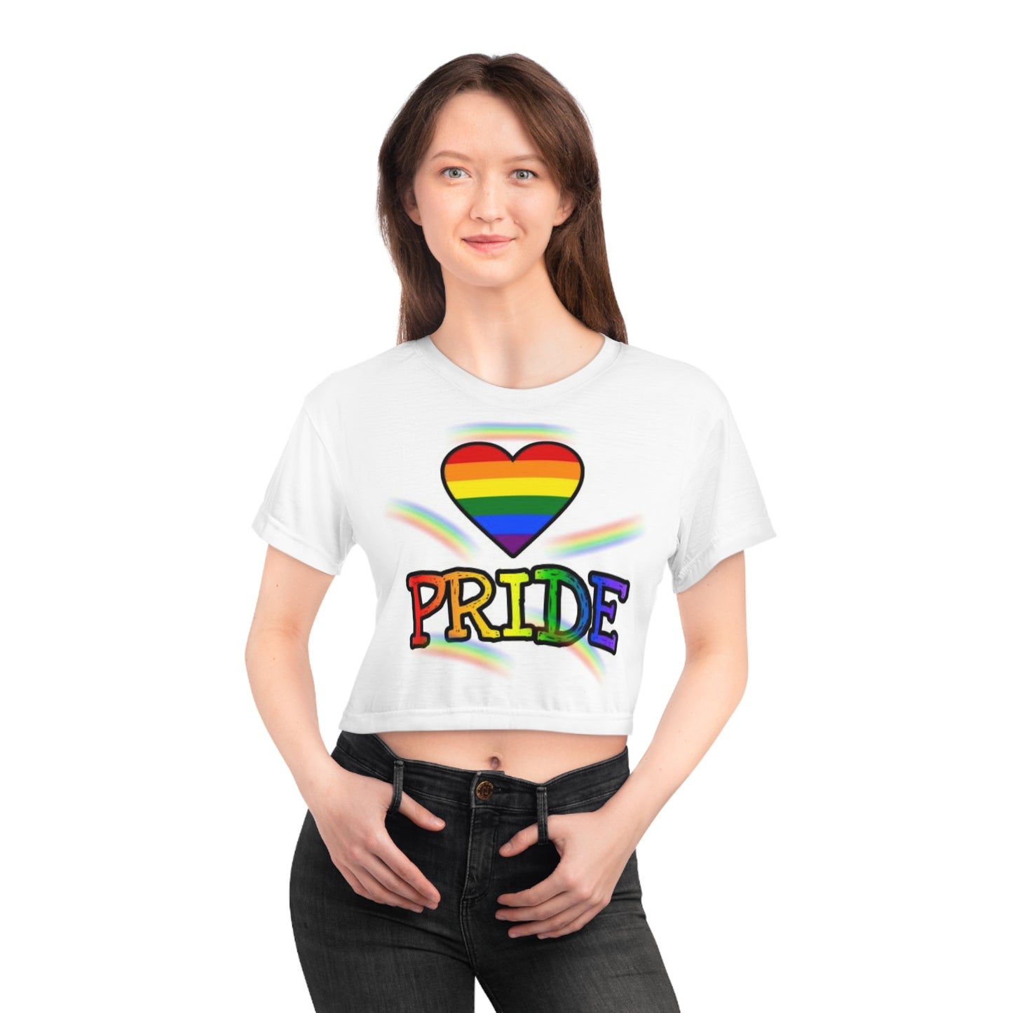 Pride Heart Crop Tee – Celebrate Love and Identity
