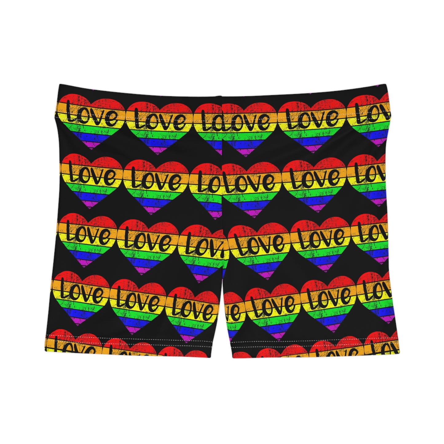 Rainbow Heart Love Women's Shorts - Vibrant LGBTQ+ Summer Wear