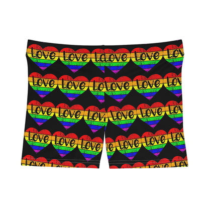 Rainbow Heart Love Women's Shorts - Vibrant LGBTQ+ Summer Wear