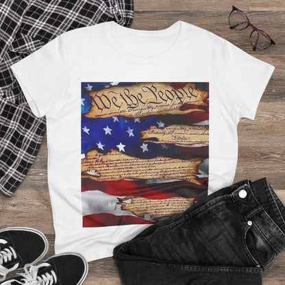 Patriotic Women's T-Shirt - We the People Design, USA Independence Day, Casual Wear, Gift for Her, Fourth of July Shirt