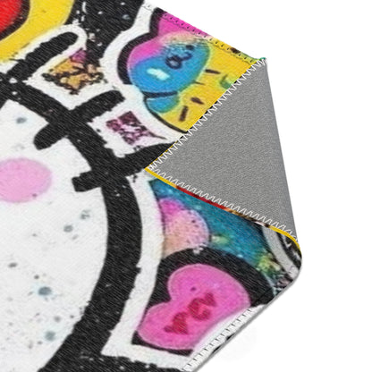 Hello Kitty Pop Art Area Rug – Colorful Cartoon Kids Room Decor