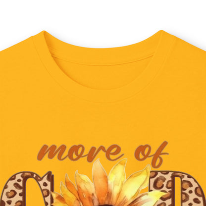 Long Sleeve Tee — "More of God Less of Me" Sunflower Faith Design