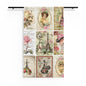Sheer Curtain - Vintage Paris Postcard Floral Panel