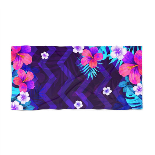 Strandtuch „Tropical Paradise“ – lebendiges Blumenmuster für Sommerspaß