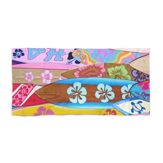 Aloha SurferBoard Hawaiian Theme Beach Towel