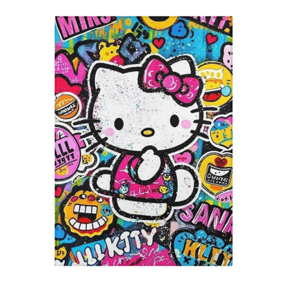 Hello Kitty Pop Art Area Rug – Colorful Cartoon Kids Room Decor
