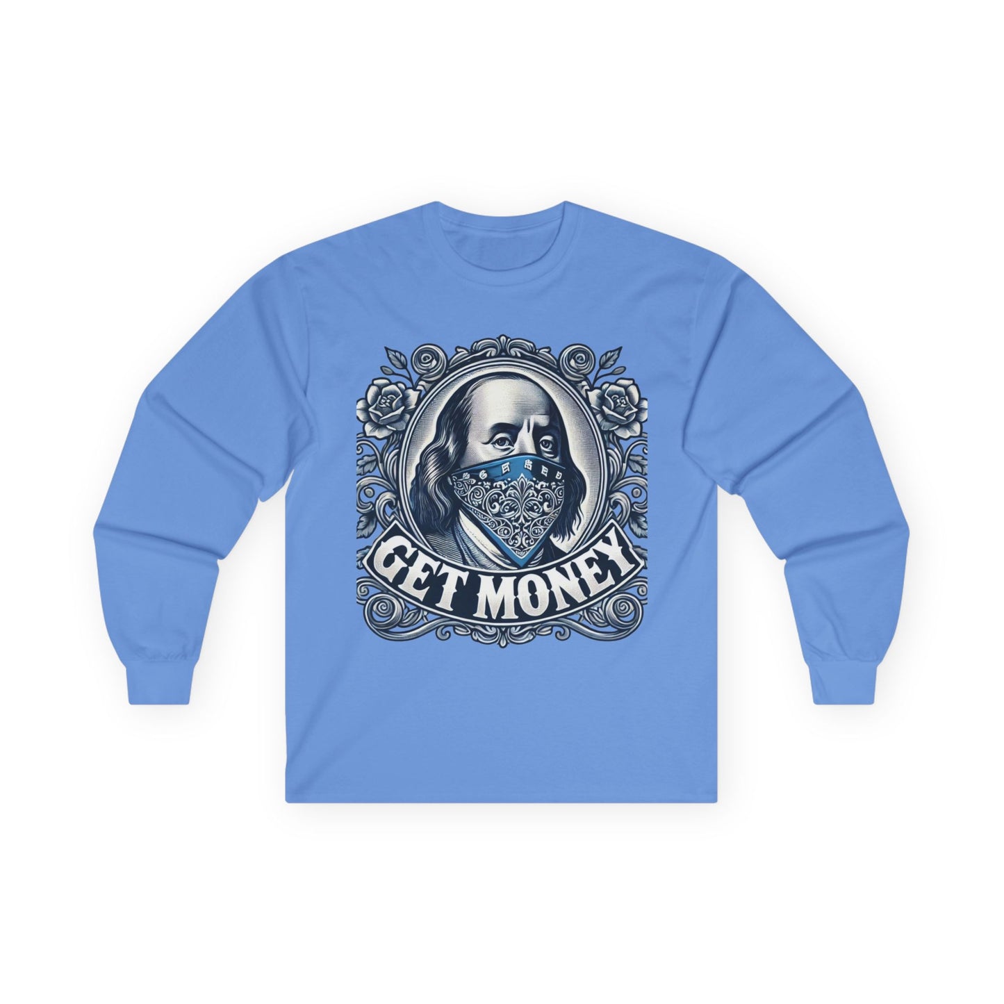 Get Money Long Sleeve Tee, Funny Graphic Shirt, Casual Wear, Gift for Hustlers, Unisex Apparel, Trendy Streetwear