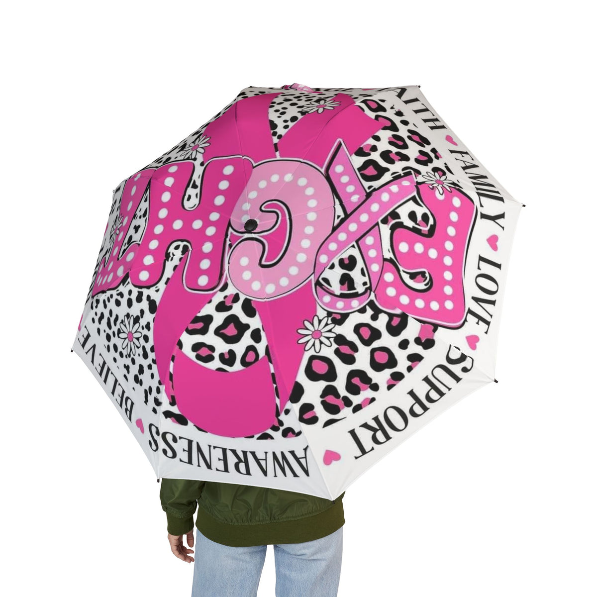 Pink Breast Cancer Awareness Umbrella — Hope, Strength & Support Foldable Umbrella