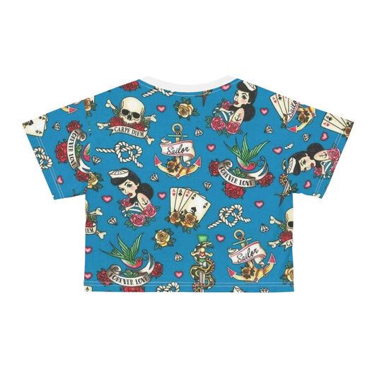 Carpe Diem Forever Love Sailor Crop Tee