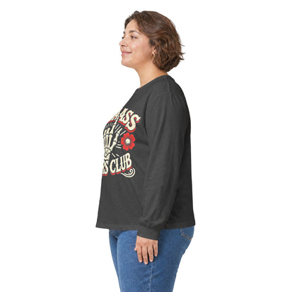 Long Sleeve Tee — Badass Mothers Club Skeleton Floral Graphic