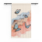 Sheer Curtain - "Trust Your Hopes Not Your Fears" Blue Butterflies, Watercolor Window Panel
