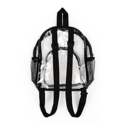 Clear Stadium Backpack — "Kinda Boujee Kinda Broke" Transparent Cheer Bag