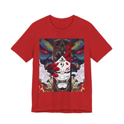 Demon Mask Graphic Tee — Japanese Oni Art T-Shirt