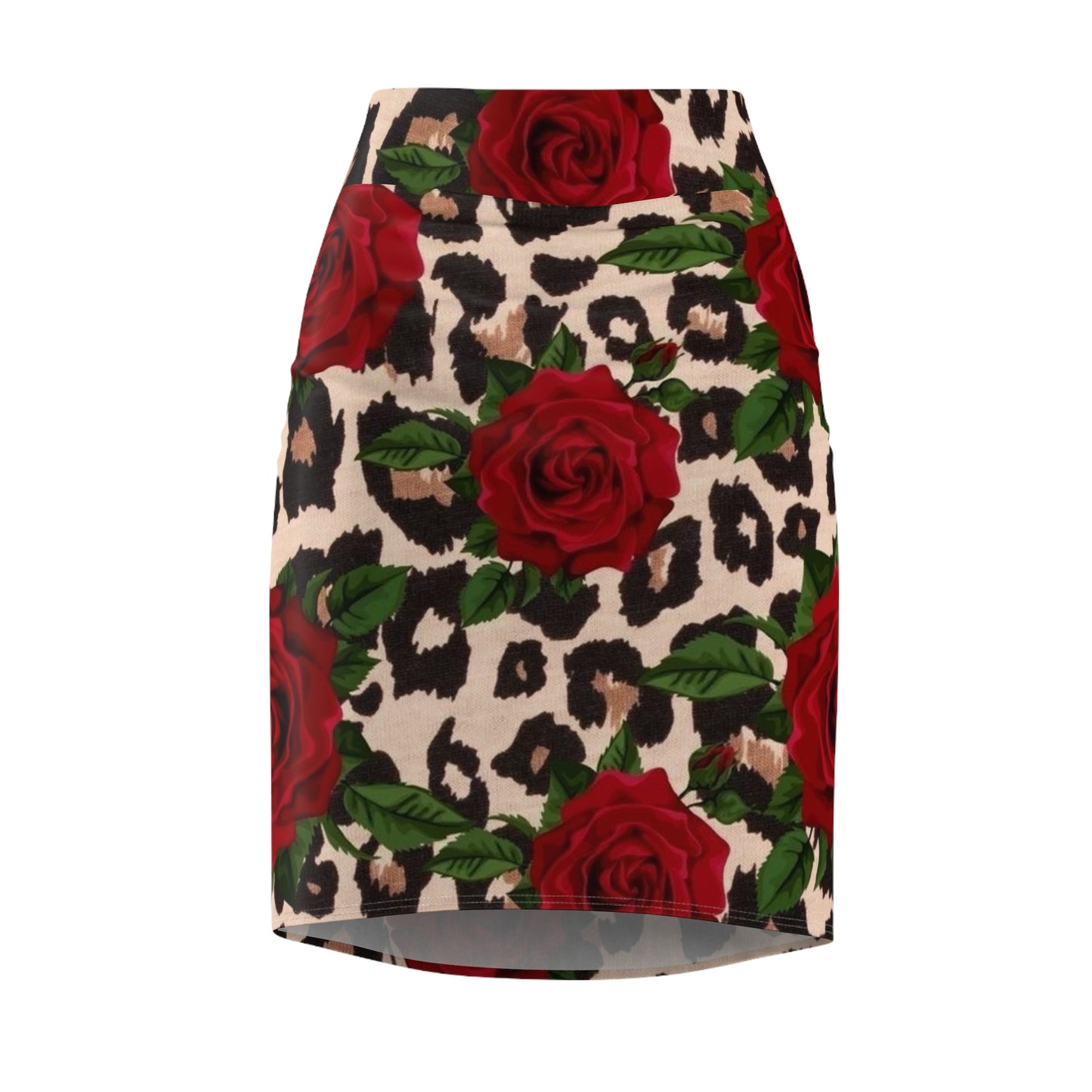 Cheetah Rose Pencil Skirt