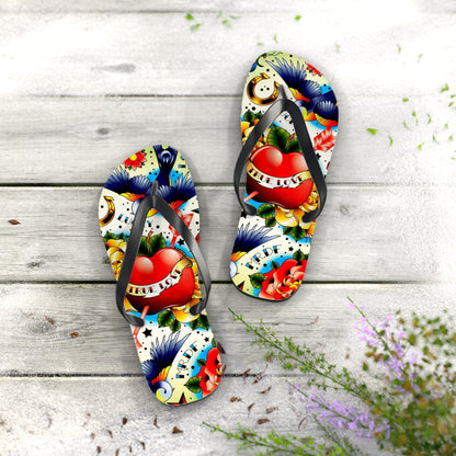 Colorful True Love Flip Flops - Stylish Summer Sandals for Beach Lovers
