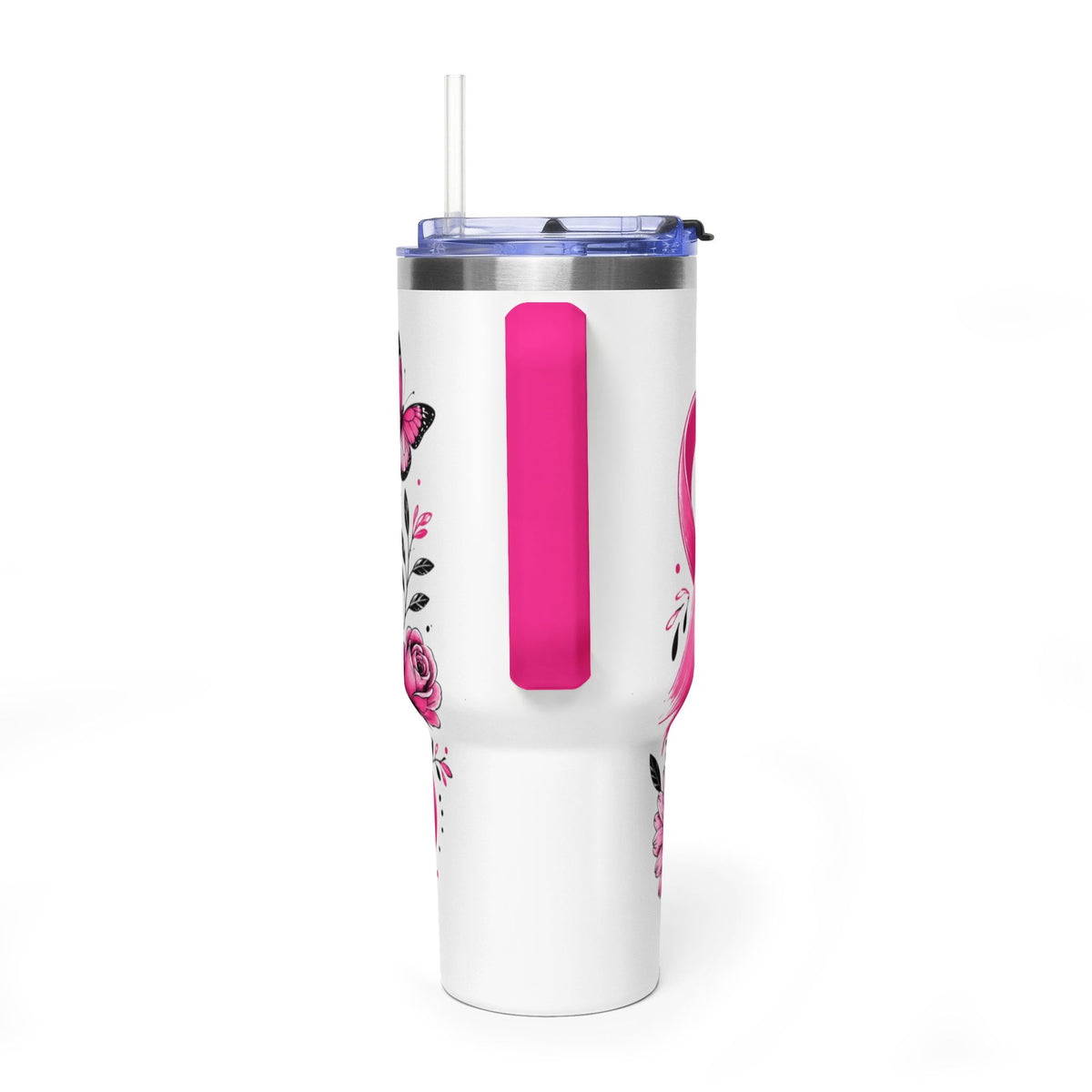 Tumbler - Fight Hope Cure 40oz Breast Cancer Awareness Vacuum Tumbler
