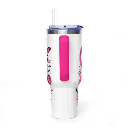 Tumbler - Fight Hope Cure 40oz Breast Cancer Awareness Vacuum Tumbler