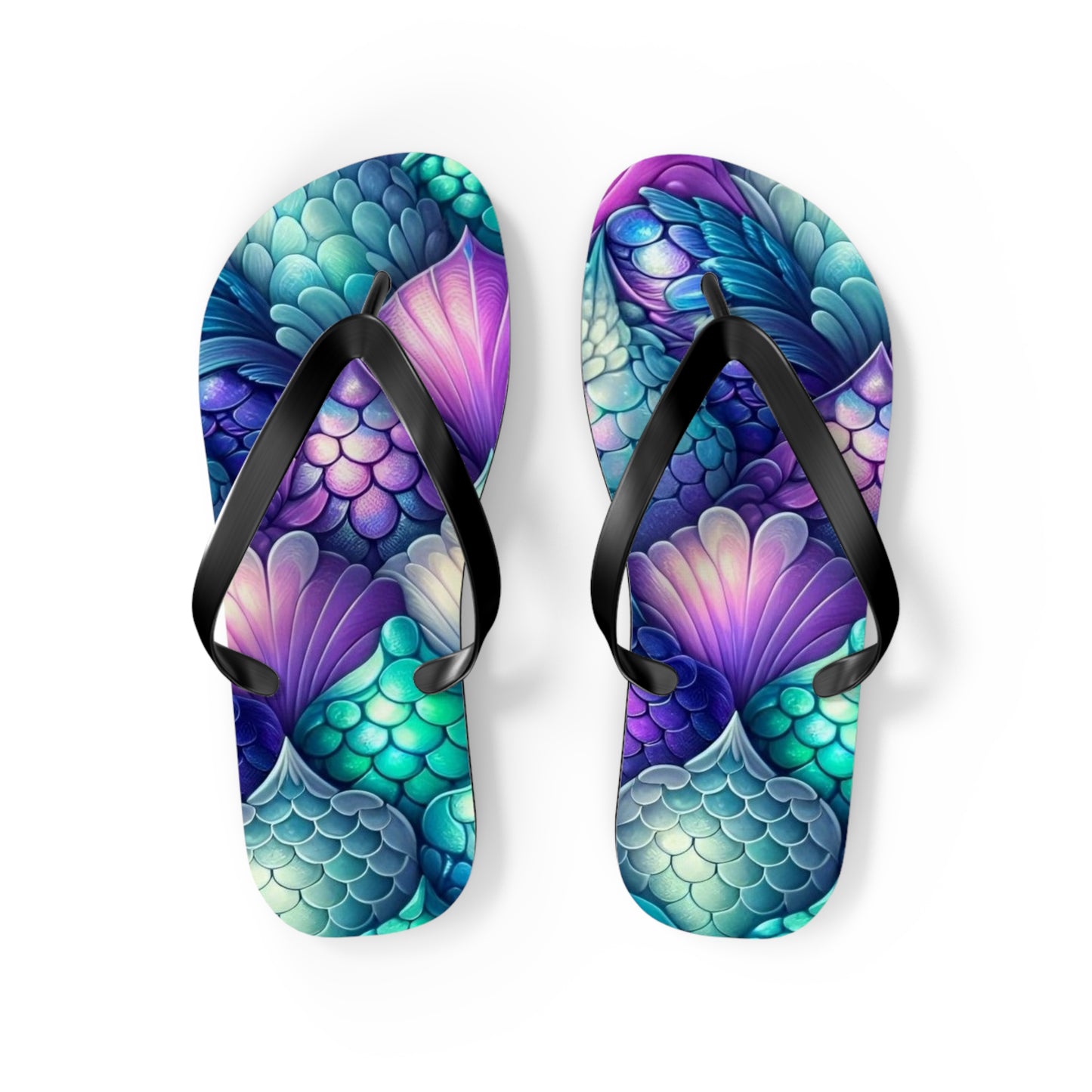 Vibrant Mermaid Scale Flip Flops for Summer Fun