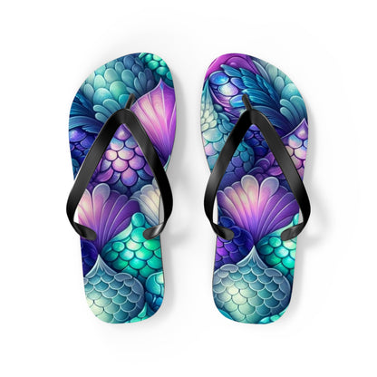 Vibrant Mermaid Scale Flip Flops for Summer Fun
