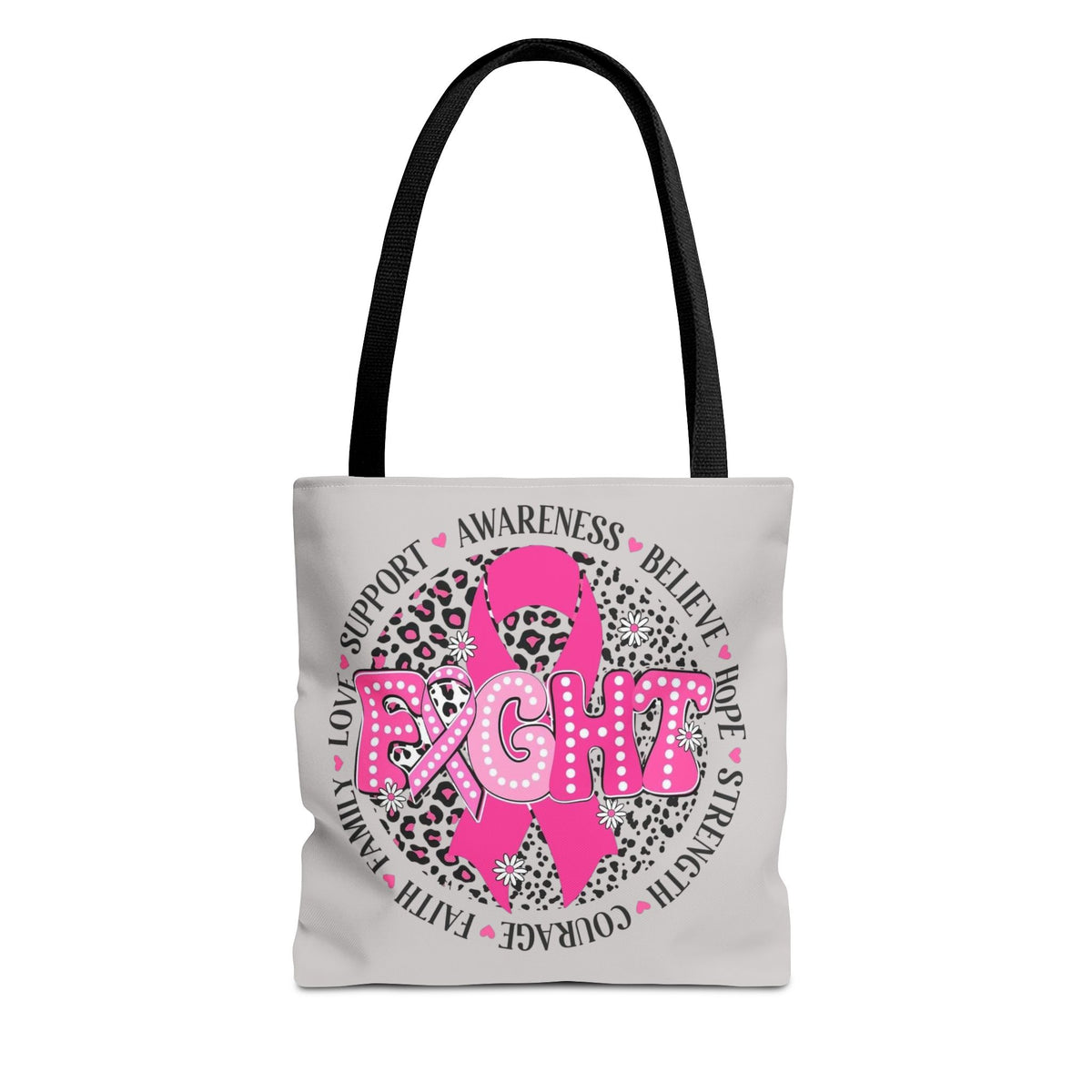 Breast Cancer Awareness "Fight" Pink Ribbon Tote Bag