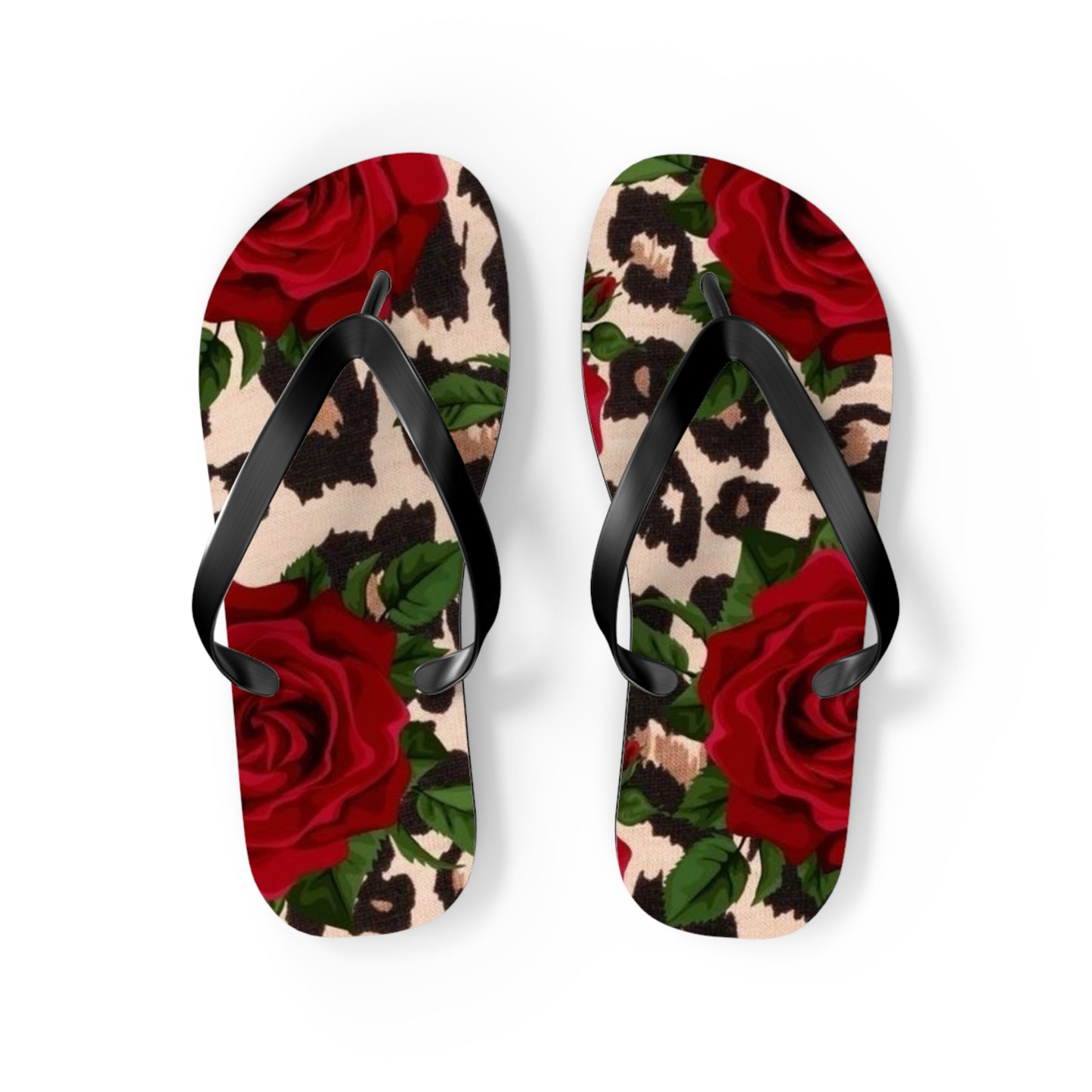 Rose Print Flip Flops - Stylish Summer Sandals for Beach & Casual Wear