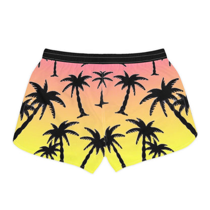 Tropical Palm Tree Vibes  Women's Casual Shorts - Palm Tree Print Summer Wear