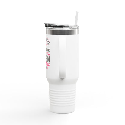 Breast Cancer Support 40oz Insulated Travel Mug — "Supporting the Fighters"