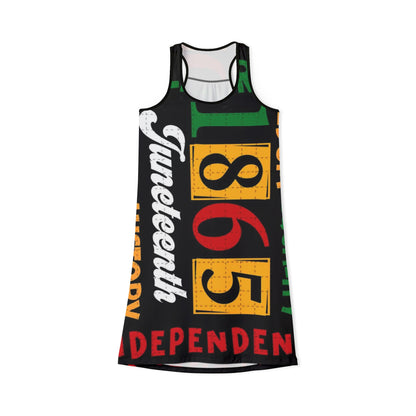 Juneteenth Celebration Racerback Dress, Stylish Summer Dress, Black History Fashion, Independence Day Dress, Optional for Parties, Festivals