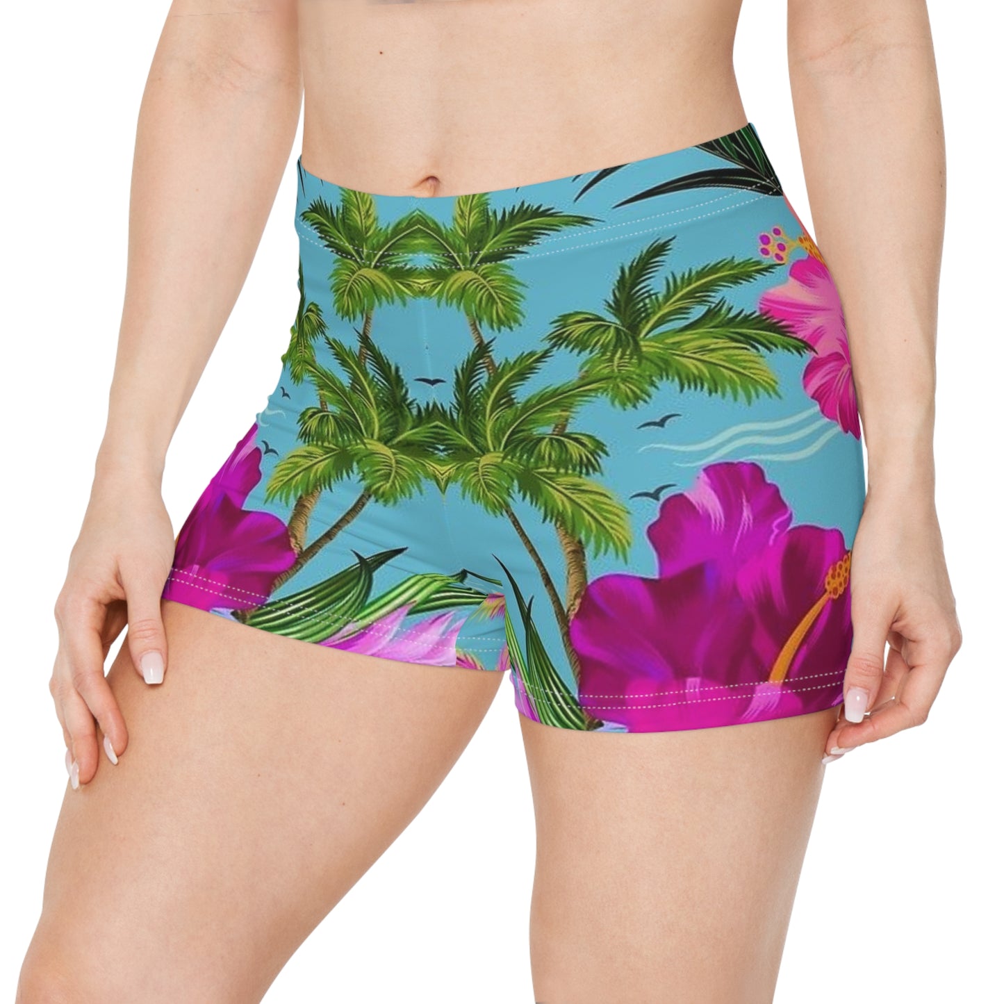 Tropical Floral Print Women's Shorts