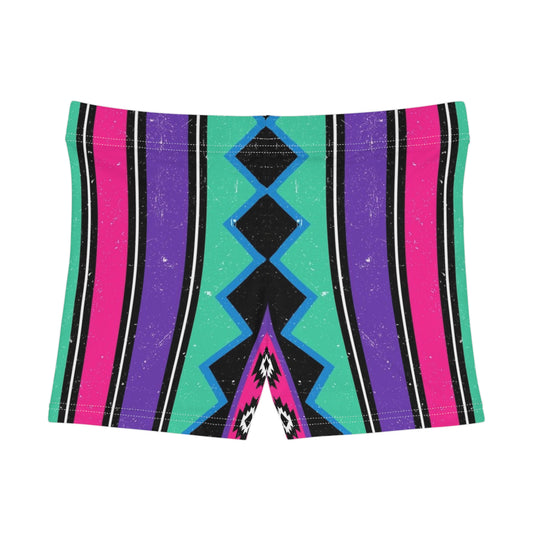Geometric Tribal Print Booty Shorts