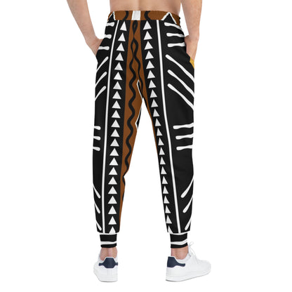 Tribal Mudcloth Print Athletic Joggers – Boho Afrocentric Lounge Pants