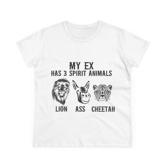 Funny Spirit Animal Tee for Women, Casual Wear, Gift for Friends, Humorous Shirt, Birthday Present, Novelty Clothing