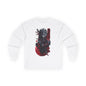 Samurai Wolf Long Sleeve Tee — Japanese Ink Red Moon Graphic
