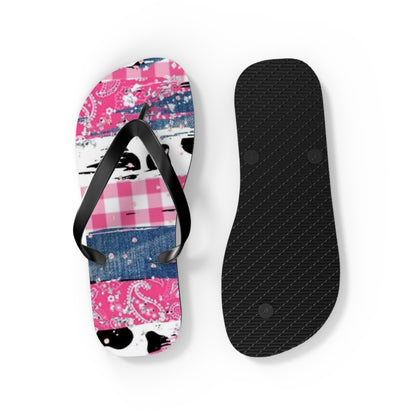 Trendy Pink Bandana Flip Flops - Stylish Summer Footwear for Beach & Casual Outings