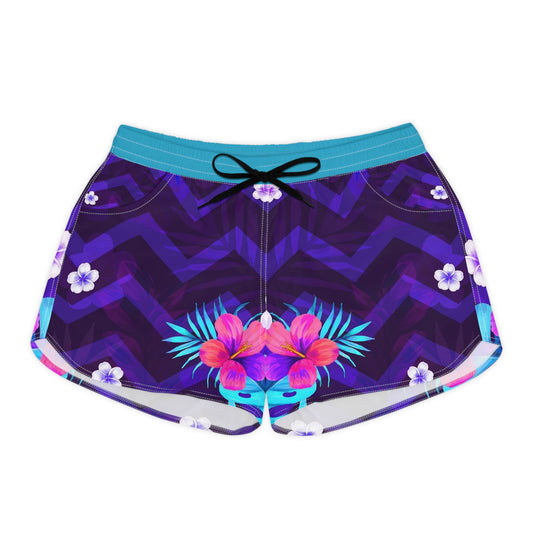 Lässige Shorts für Damen mit tropischem Blumenmuster – Lebendige Sommerstimmung für Strandtage