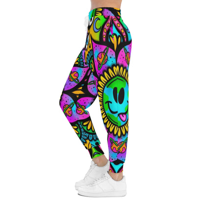 Colorful Mandala Athletic Joggers, Lounge Pants, Psychedelic Joggers, Festival Wear, Yoga Pants