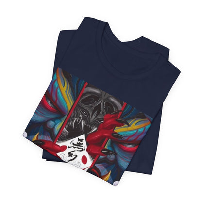 Demon Mask Graphic Tee — Japanese Oni Art T-Shirt