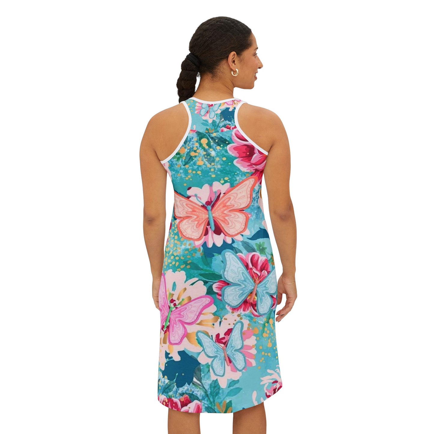 Floral Butterfly Racerback Dress for Women - Perfect for Summer Celebrations