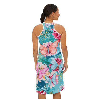 Floral Butterfly Racerback Dress for Women - Perfect for Summer Celebrations