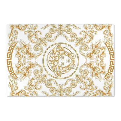 Baroque Medusa Area Rug – Gold Ornate Decorative Accent Rug