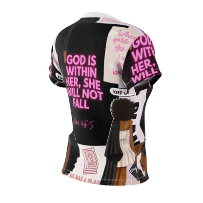 Inspirational Women's Tee - "God is Within Her, She Will Not Fall"