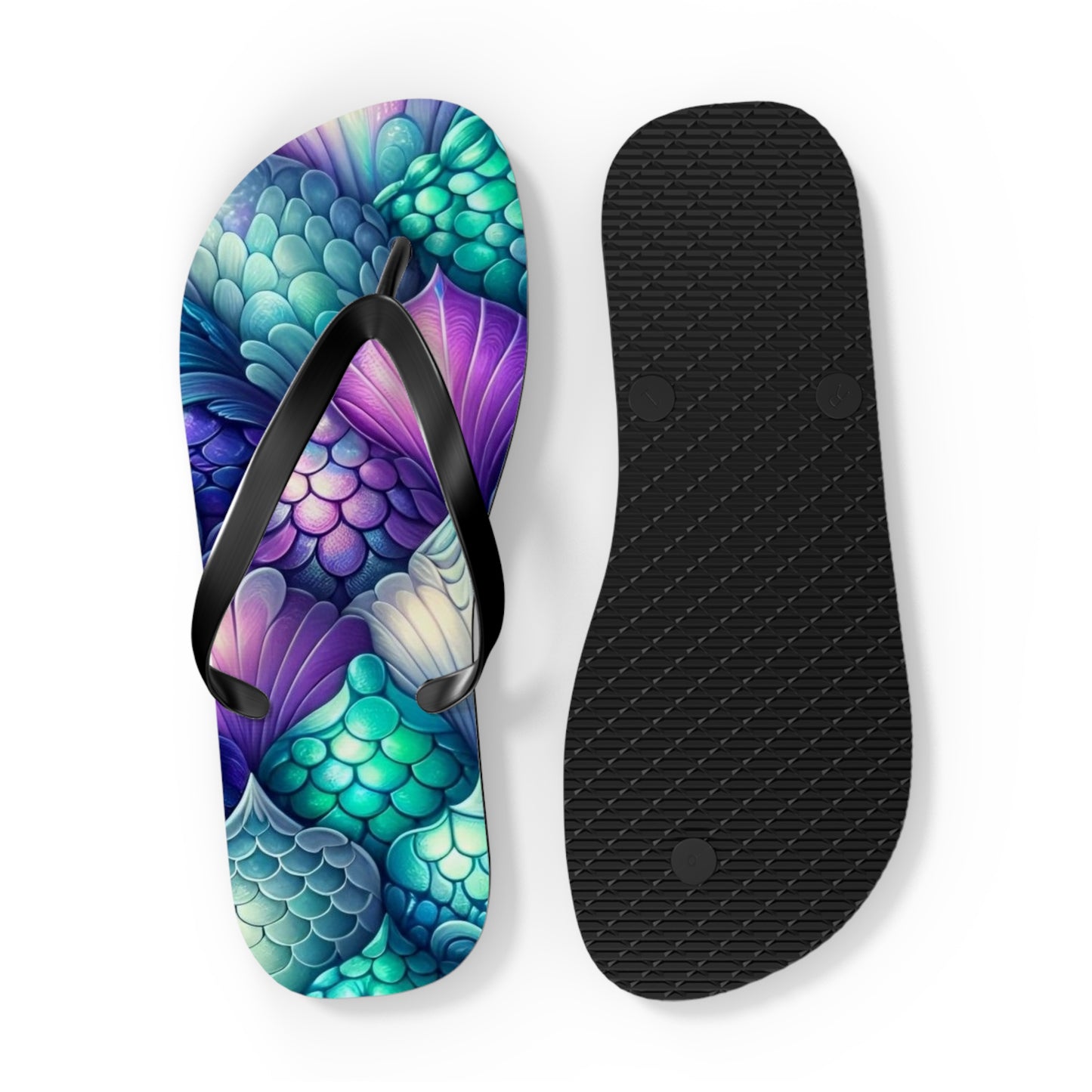 Vibrant Mermaid Scale Flip Flops for Summer Fun
