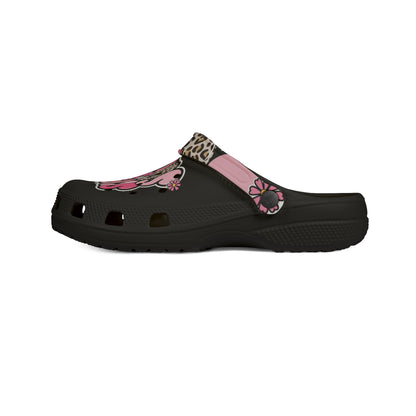 Graphic Foam Clogs — Pink 'Support Squad' Slip-On EVA Shoes